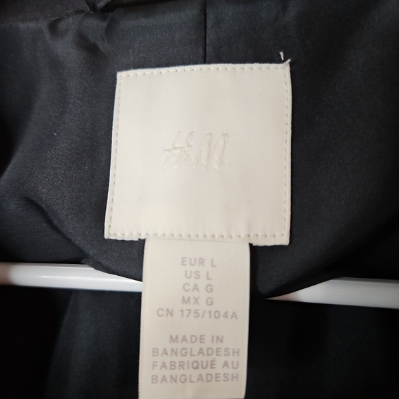 H&M Oversized Jacket Dark Grey Sz L - Picture 4 of 10